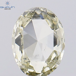 0.55 CT Rose Oval Shape Natural Diamond Brown Yellow Color SI1 Clarity (6.62 MM)