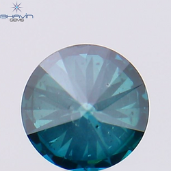 0.39 CT Round Shape Natural Diamond Blue Color SI2 Clarity (4.45 MM)