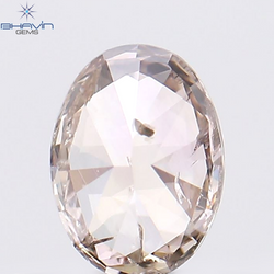 0.27 CT Oval Shape Natural Diamond Brown-Pink Color SI1 Clarity (4.66 MM)