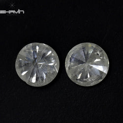 0.81 CT/2 Pcs Round Shape Natural Loose Diamond White Color I3 Clarity (4.68 MM)