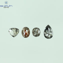 1.21 CT/4 PCS Mix Shape Natural Diamond Salt And Pepper Color I3 Clarity (5.62 MM)