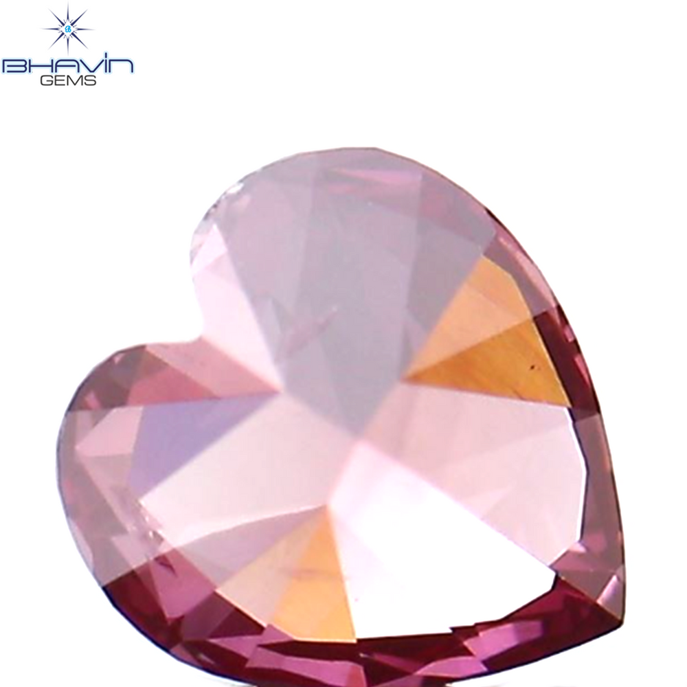 0.27 CT Heart Shape Natural Loose Diamond Pink Color VS2 Clarity (4.40 MM)