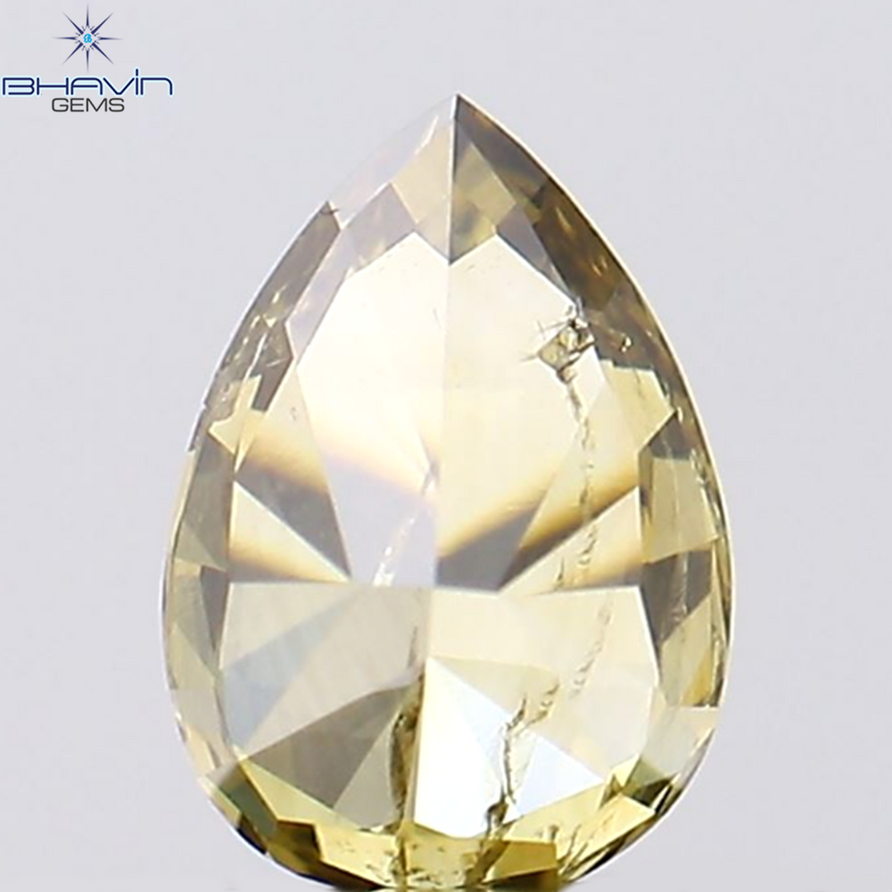 0.33 CT Pear Shape Natural Diamond Green Color SI2 Clarity (5.25 MM)