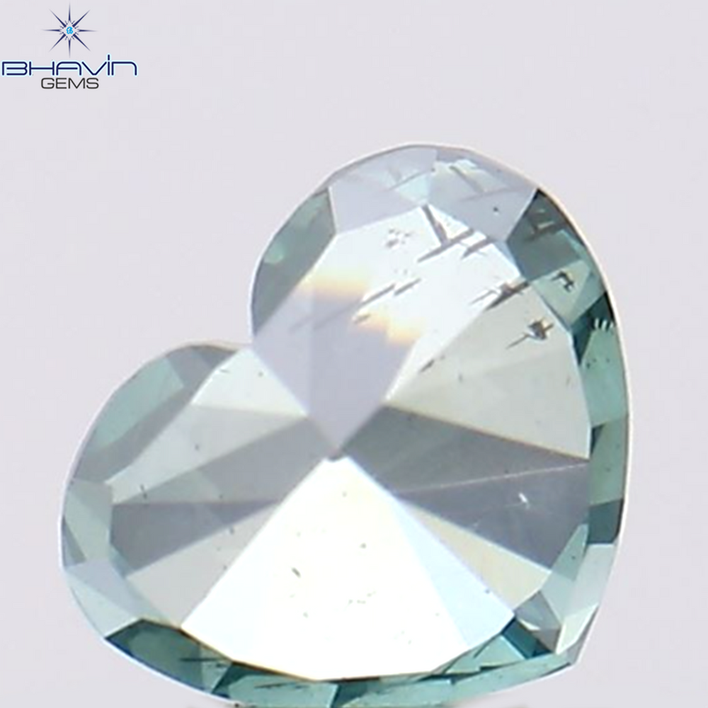 0.41 CT Heart Shape Natural Diamond Blue Color SI2 Clarity (4.77 MM)