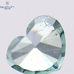 0.41 CT Heart Shape Natural Diamond Blue Color SI2 Clarity (4.77 MM)