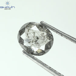 0.76 CT Oval Shape Natural Diamond Salt And Pepper Color I3 Clarity (5.72 MM)