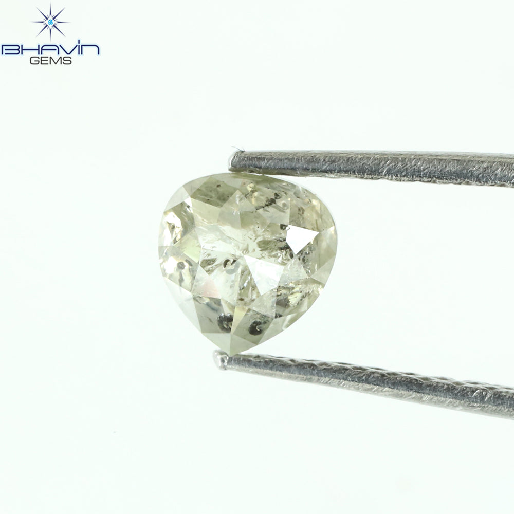 0.61 CT Heart Shape Natural Diamond Salt And pepper Color I3 Clarity (4.85 MM)