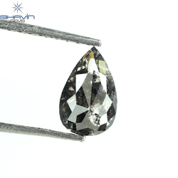 0.64 CT Pear Shape Natural Loose Diamond Salt And Pepper Color I3 Clarity (7.47 MM)