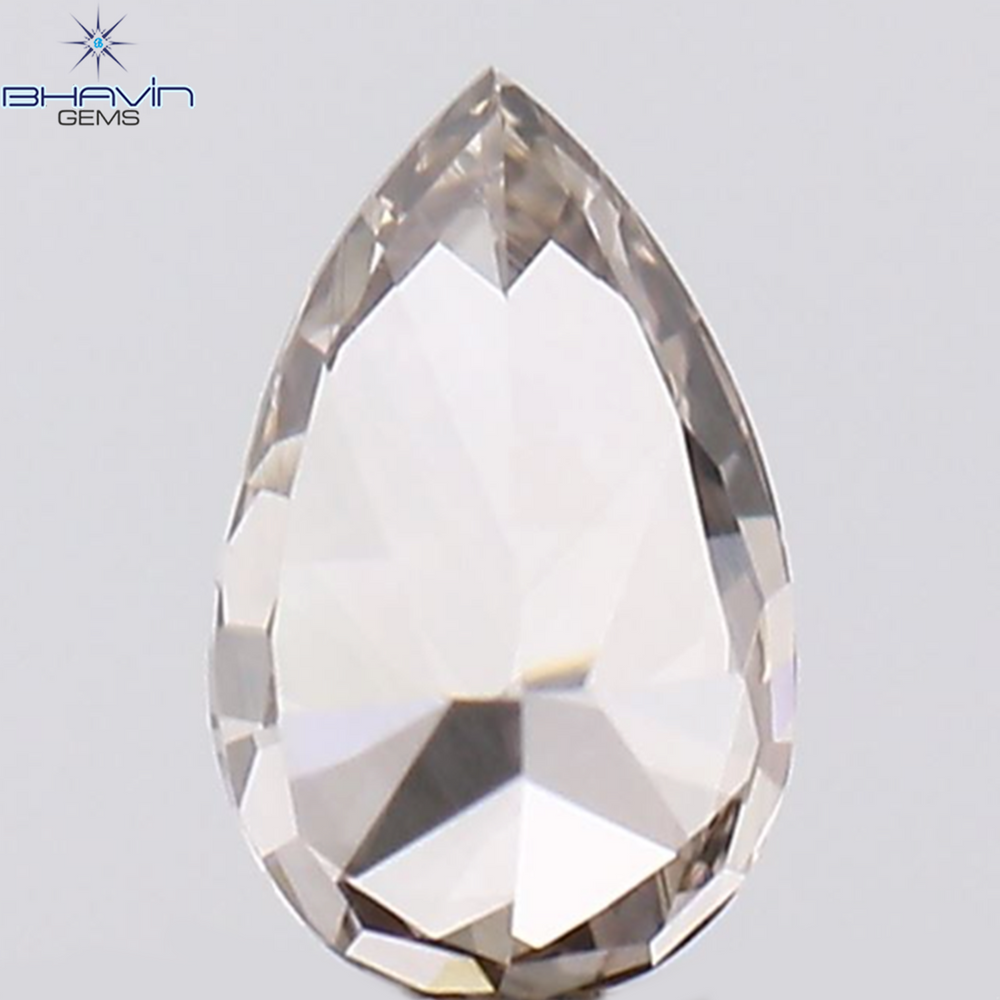 0.19 CT Pear Shape Natural Diamond Brown Pink Color VS1 Clarity (4.50 MM)