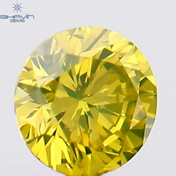 0.12 CT Round Shape Natural Diamond Green Yellow Color VS2 Clarity (3.19 MM)