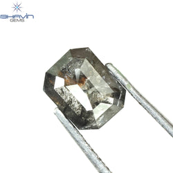 0.83 CT Emerald Shape Natural Diamond Salt And Pepper Color I3 Clarity (5.97 MM)