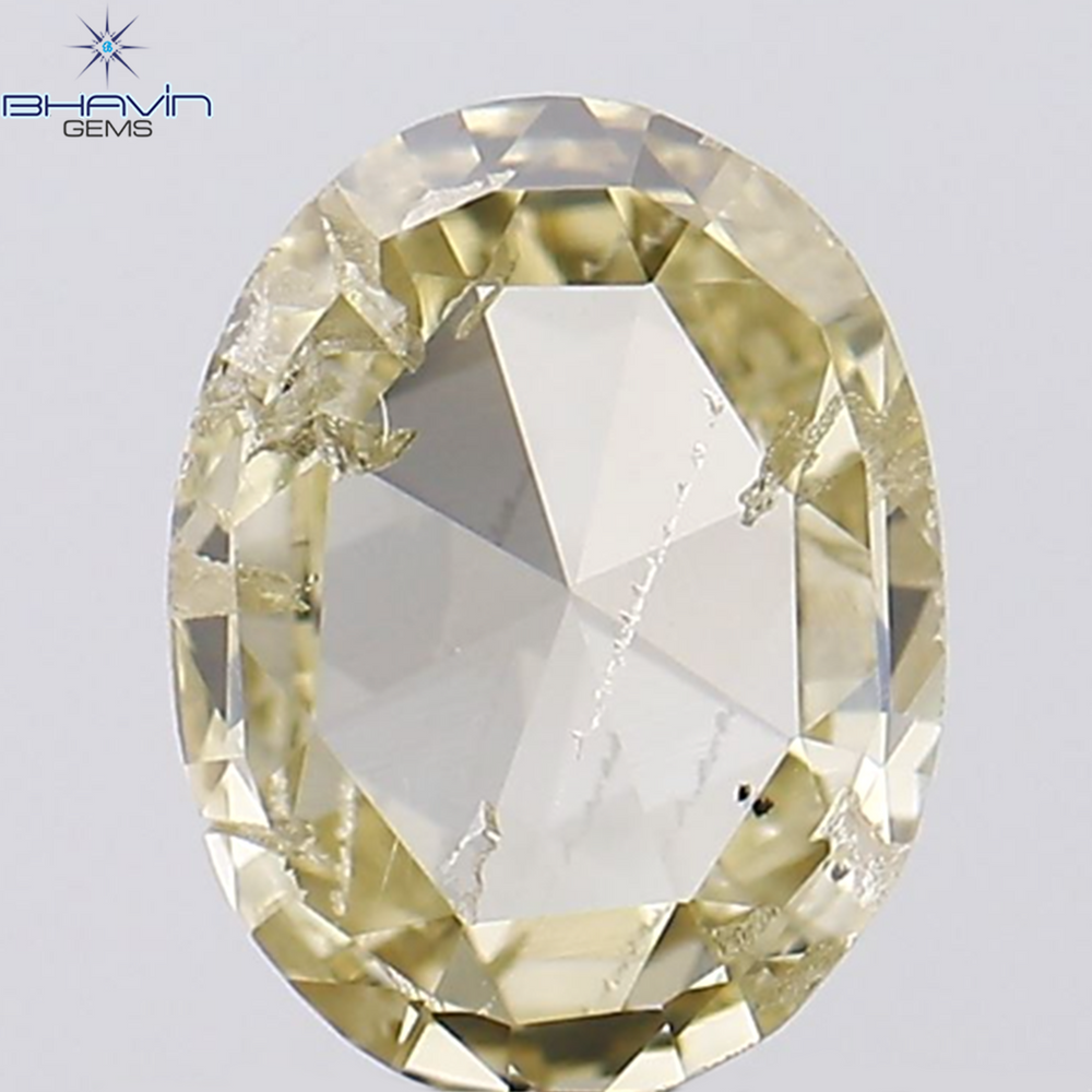0.40 CT Oval Shape Natural Diamond Yellow Color SI2 Clarity (5.75 MM)