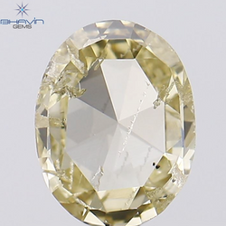 0.40 CT Oval Shape Natural Diamond Yellow Color SI2 Clarity (5.75 MM)