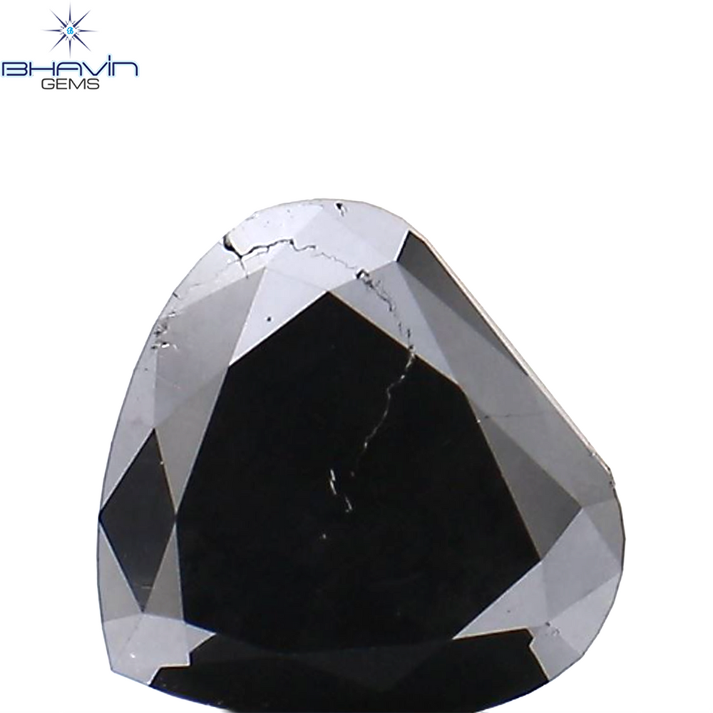 1.46 CT Heart Diamond Enhaced Black Color Clarity Opaque (6.85 MM)
