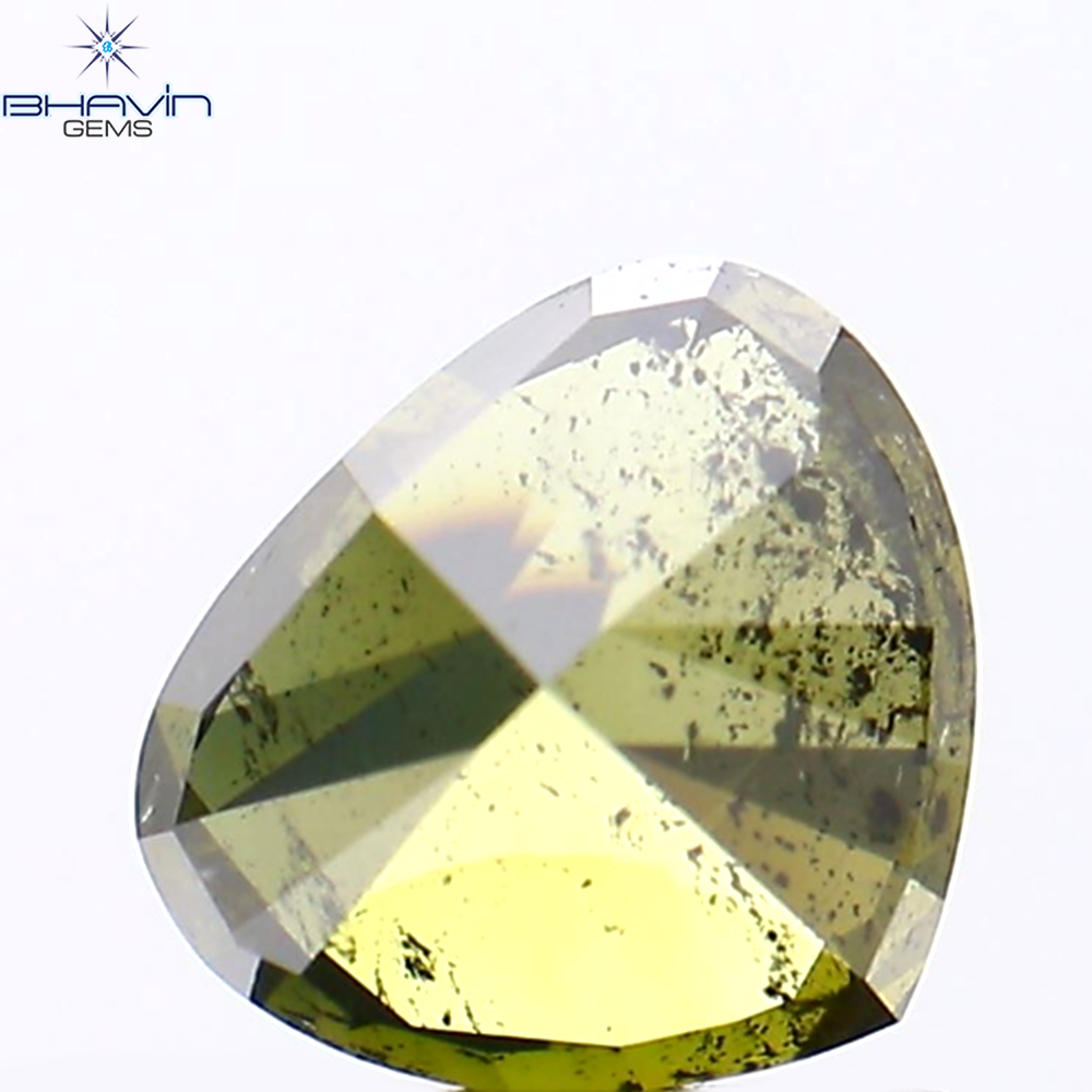 1.03 CT Heart Shape Natural Diamond Enhanced Green Color I1 Clarity (6.42 MM)