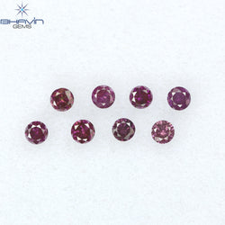 0.28 CT/8 PCS ラウンド ダイヤモンド ピンク色 天然ダイヤモンド I1 クラリティ (2.00 MM)