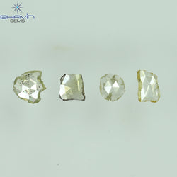 0.51 CT/4 Pcs Rosecut Polki Shape Natural Diamond  Fancy Color I2 Clarity (4.76 MM)