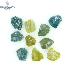 1.02 CT/10 PCS Rough Shape Enhanced Mix Color Natural Diamond I3 Clarity (3.30 MM)