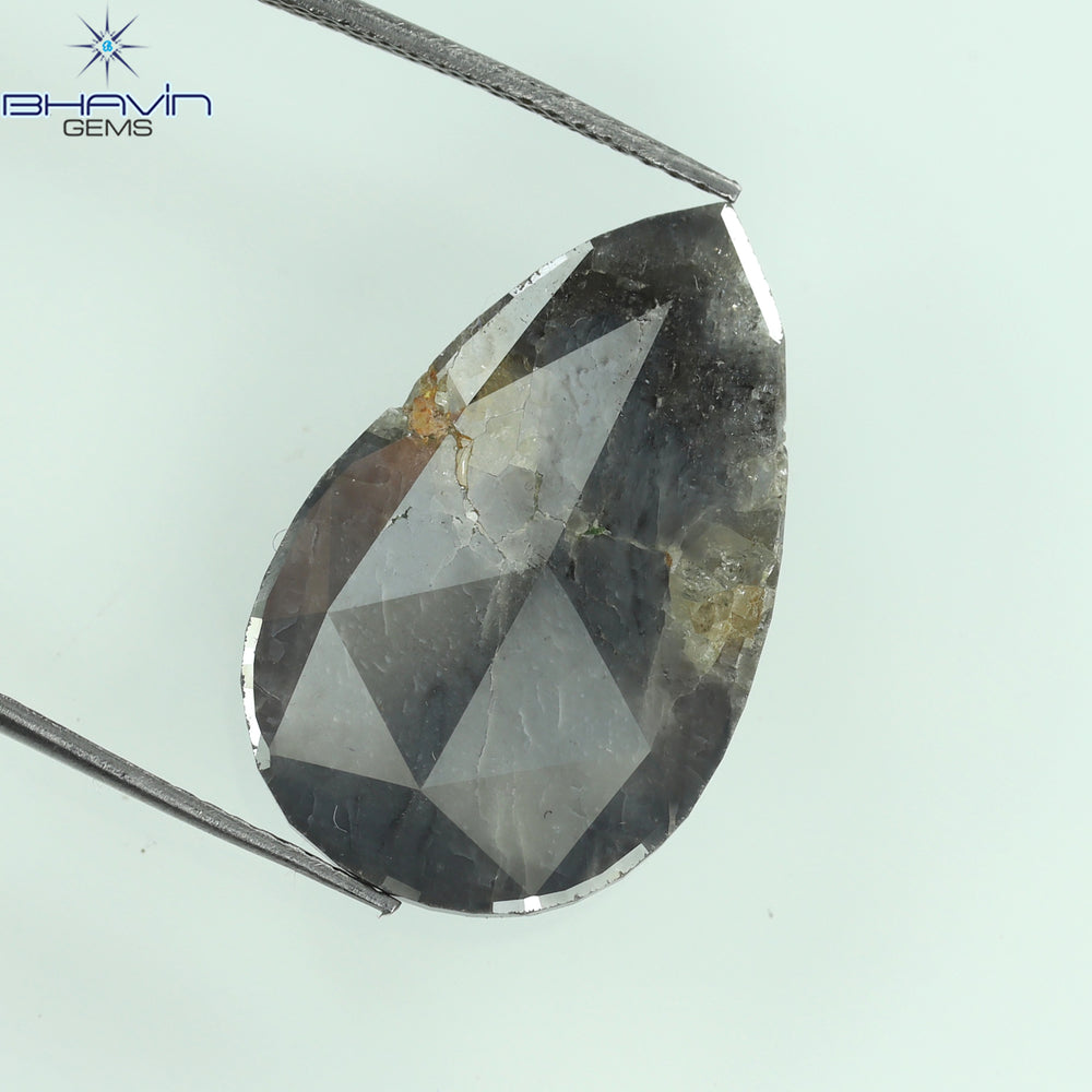 5.69 CT ペア スライス シェイプ ナチュラル ダイヤモンド グレー カラー I3 クラリティ (14.00 MM)