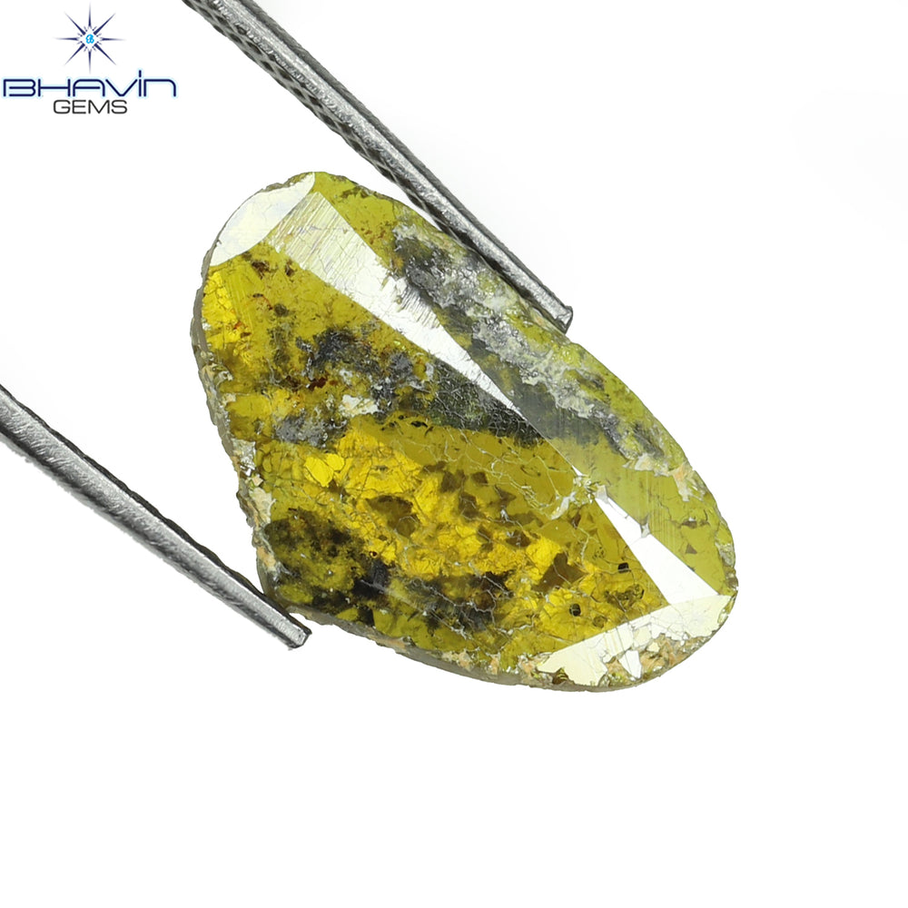 1.43 CT Heart Slice Shape Natural Diamond Yellow Color I3 Clarity (14.08 MM)