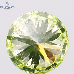 0.32 CT Round Shape Natural Diamond Greenish Yellow Color SI1 Clarity (4.32 MM)