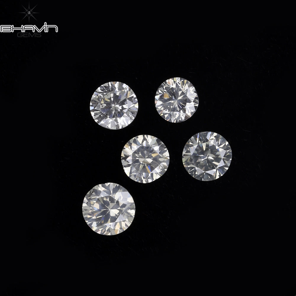 0.45 CT/5 Pcs Round Shape Natural Loose Diamond White Color SI1 Clarity (2.80 MM)