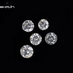 0.45 CT/5 Pcs Round Shape Natural Loose Diamond White Color SI1 Clarity (2.80 MM)