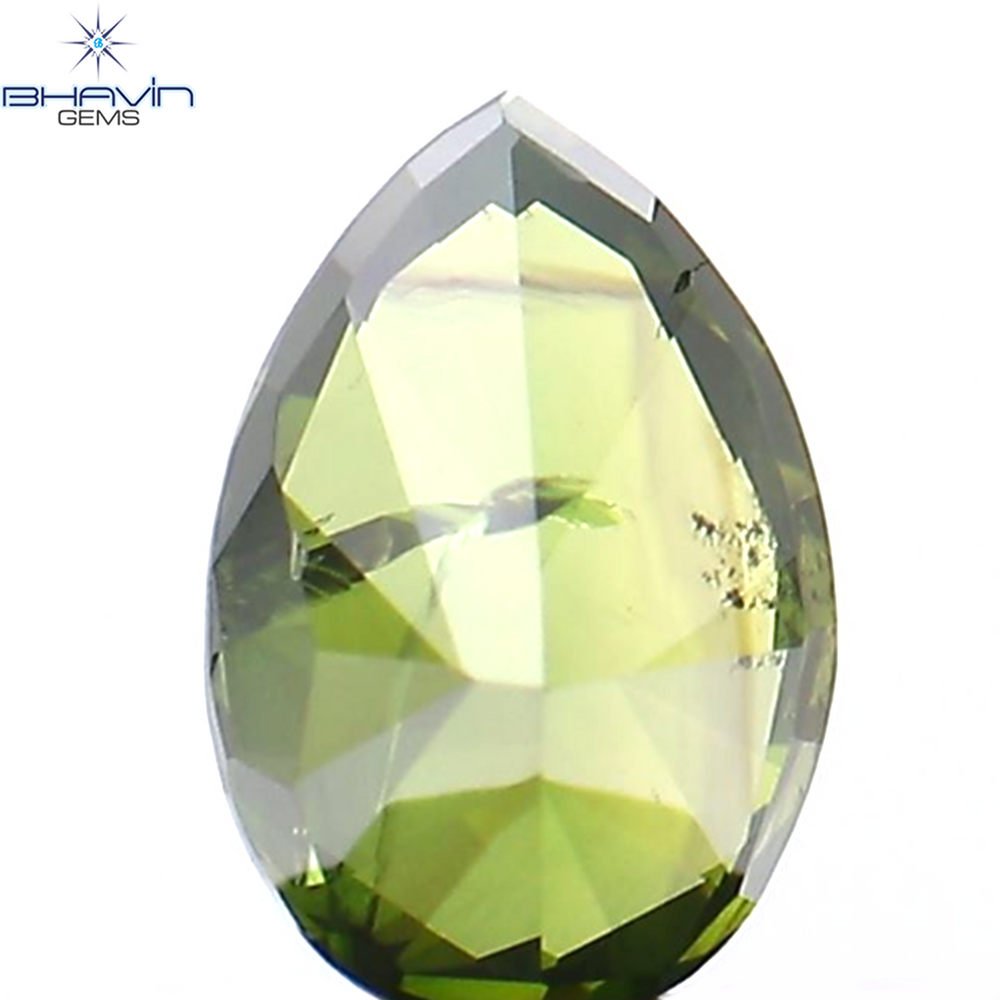 0.20 CT Pear Shape Natural Diamond Green Color I1 Clarity (4.70 MM)