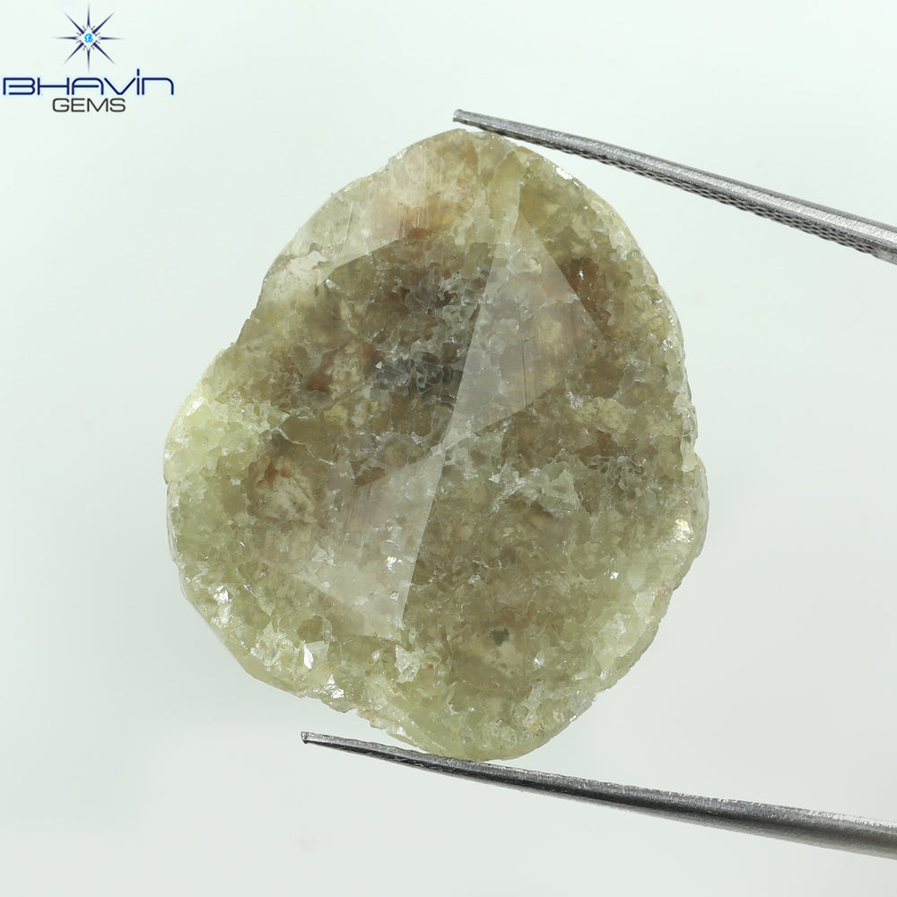 18.75 CT Slice Shape Natural Diamond Salt And Pepper Color I3 Clarity (31.00 MM)