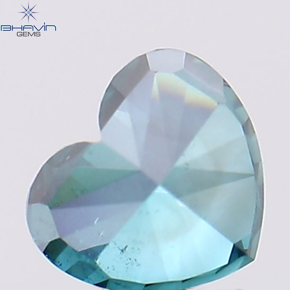0.50 CT Heart Shape Natural Diamond Blue Color VS2 Clarity (4.80 MM)
