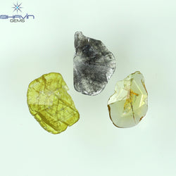 1.16 CT/3 Pcs Rosecut Polki Shape Natural Diamond  Fancy Color I3 Clarity (8.92 MM)
