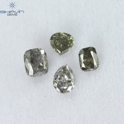 0.48 CT/4 PCS Mix Shape Natural Diamond Salt And Pepper Color I3 Clarity (3.31 MM)
