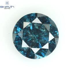 1.16 CT Round Diamond Natural Diamond Blue Color I3 Clarity (6.72 MM)