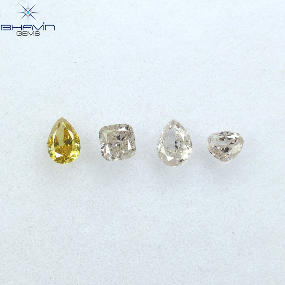 0.60 CT/4 Pcs Mix Shape Natural Diamond Mix Color SI Clarity (4.21 MM)