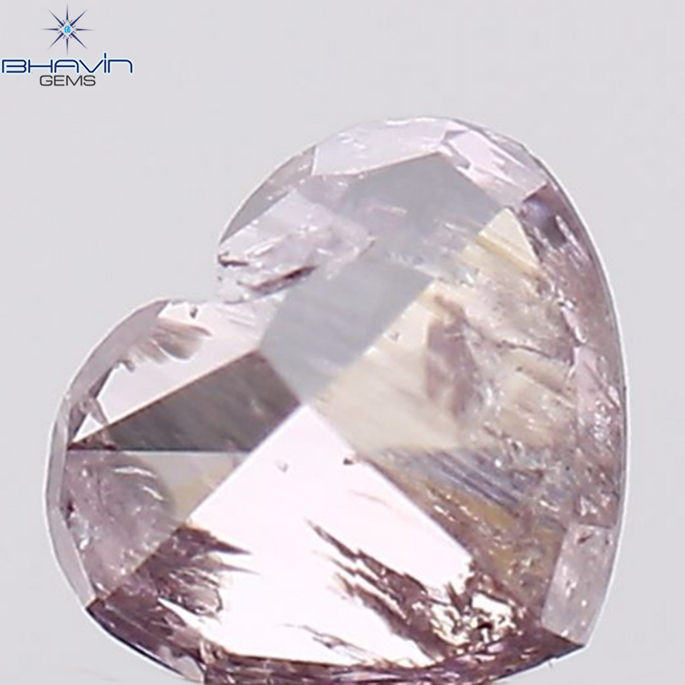 0.23 CT Heart Shape Natural Diamond Pink Color I2 Clarity (4.10 MM)
