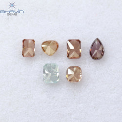 0.58 CT/6 Pcs Mix Shape Natural Diamond Pink Color SI2 Clarity (3.17 MM)