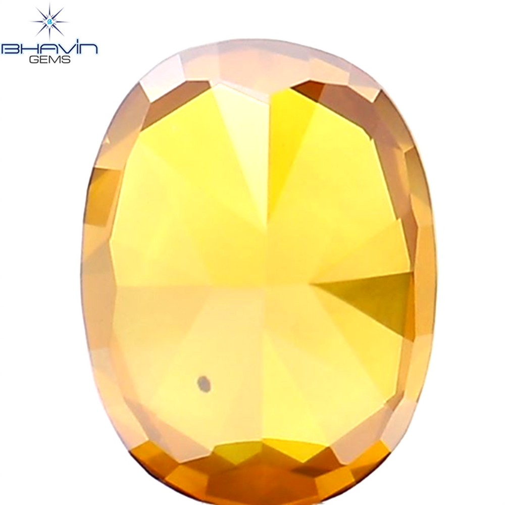 1.03 CT Oval Shape Natural Diamond Orange Yellow Color SI2 Clarity (6.80 MM)