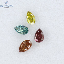 0.31 CT/4 Pcs Pear Shape Natural Diamond Mix Color SI1 Clarity (3.92 MM)