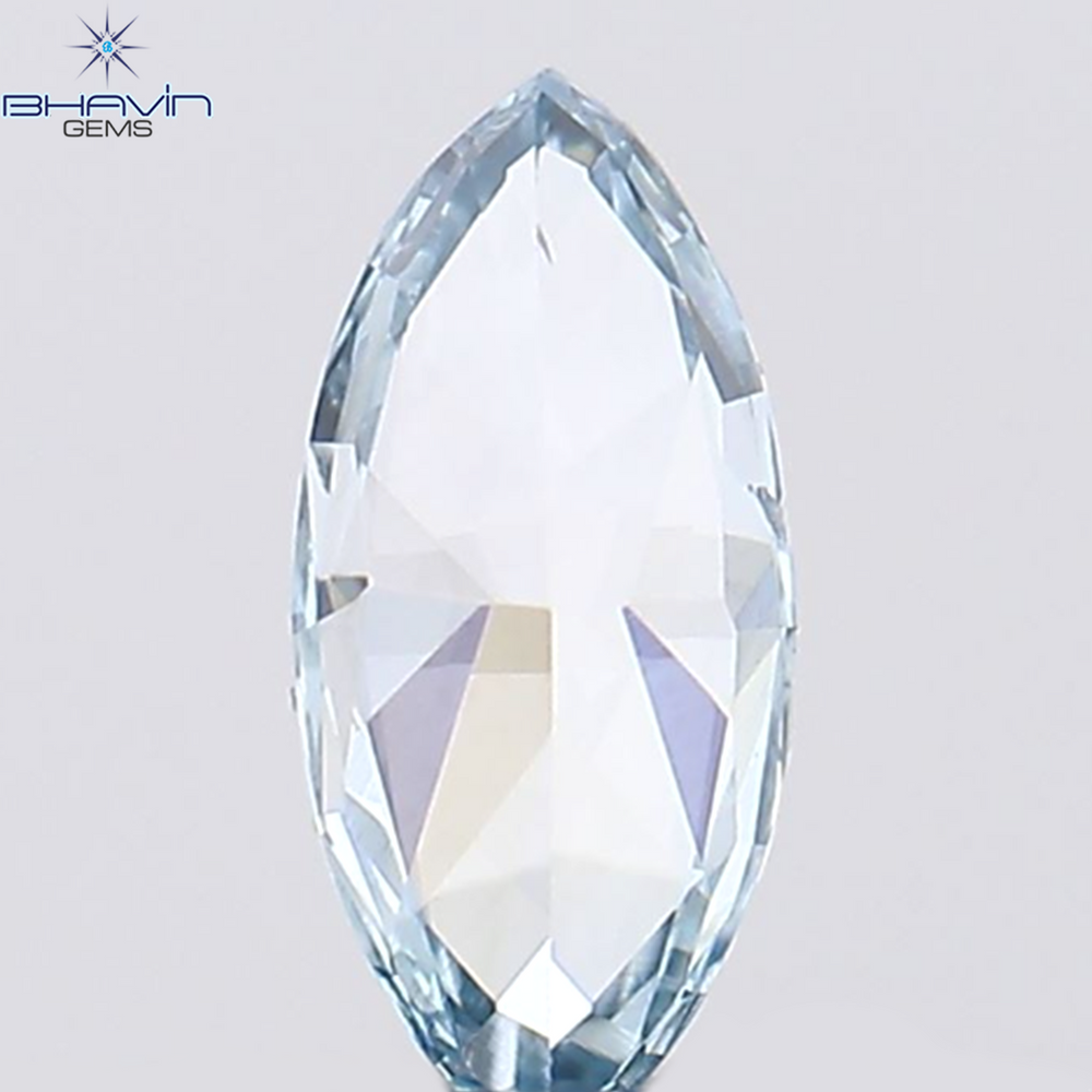 0.15 CT Marquise Shape Natural Diamond Blue Color VS2 Clarity (5.38 MM)