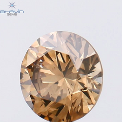 1.02 CT Round Shape Natural Diamond Brown Color SI Clarity (6.35 MM)