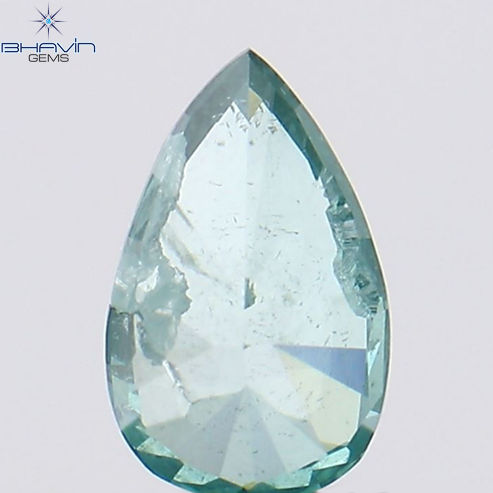 0.21 CT Pear Shape Natural Diamond Blue Color I1 Clarity (5.10 MM)