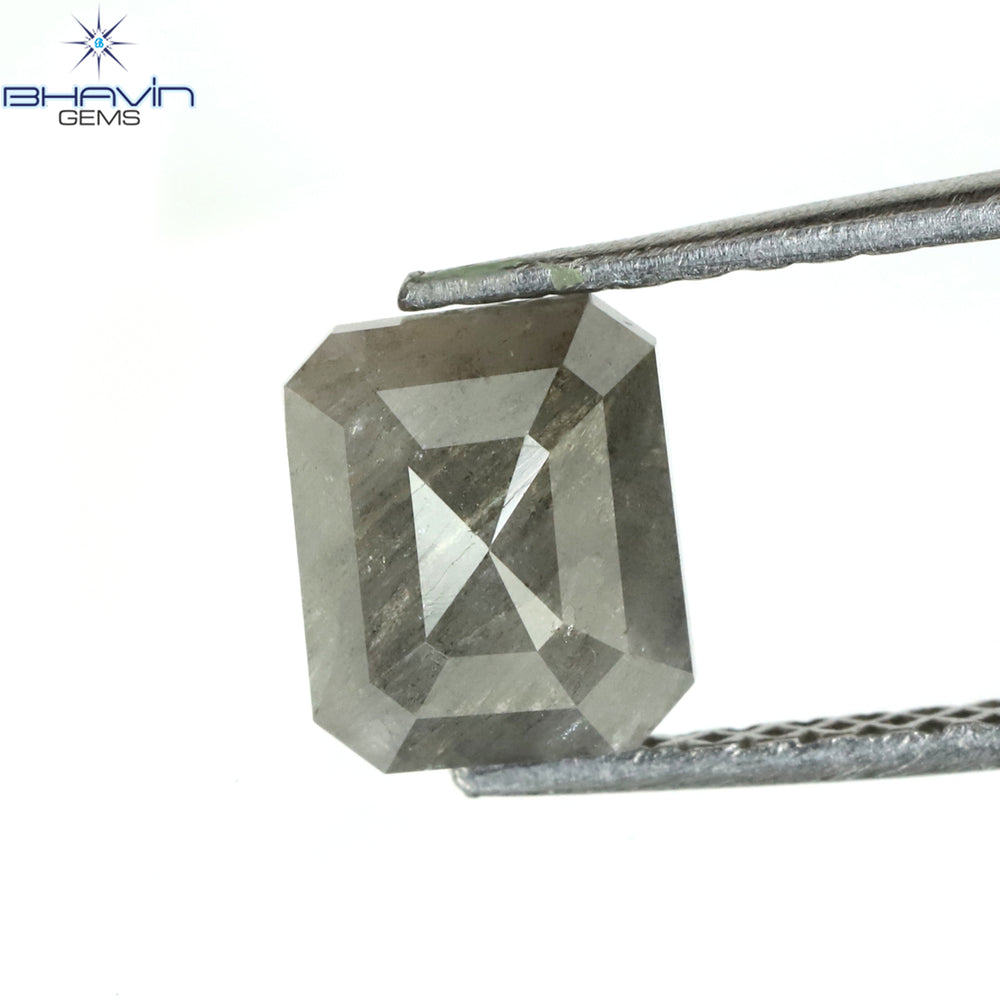 1.00 CT アッシャー シェイプ ナチュラル ダイヤモンド ソルト アンド ペッパー カラー I3 クラリティ (5.72 MM)