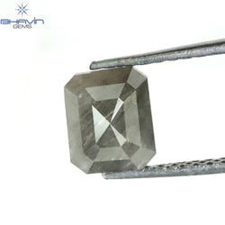 1.00 CT アッシャー シェイプ ナチュラル ダイヤモンド ソルト アンド ペッパー カラー I3 クラリティ (5.72 MM)