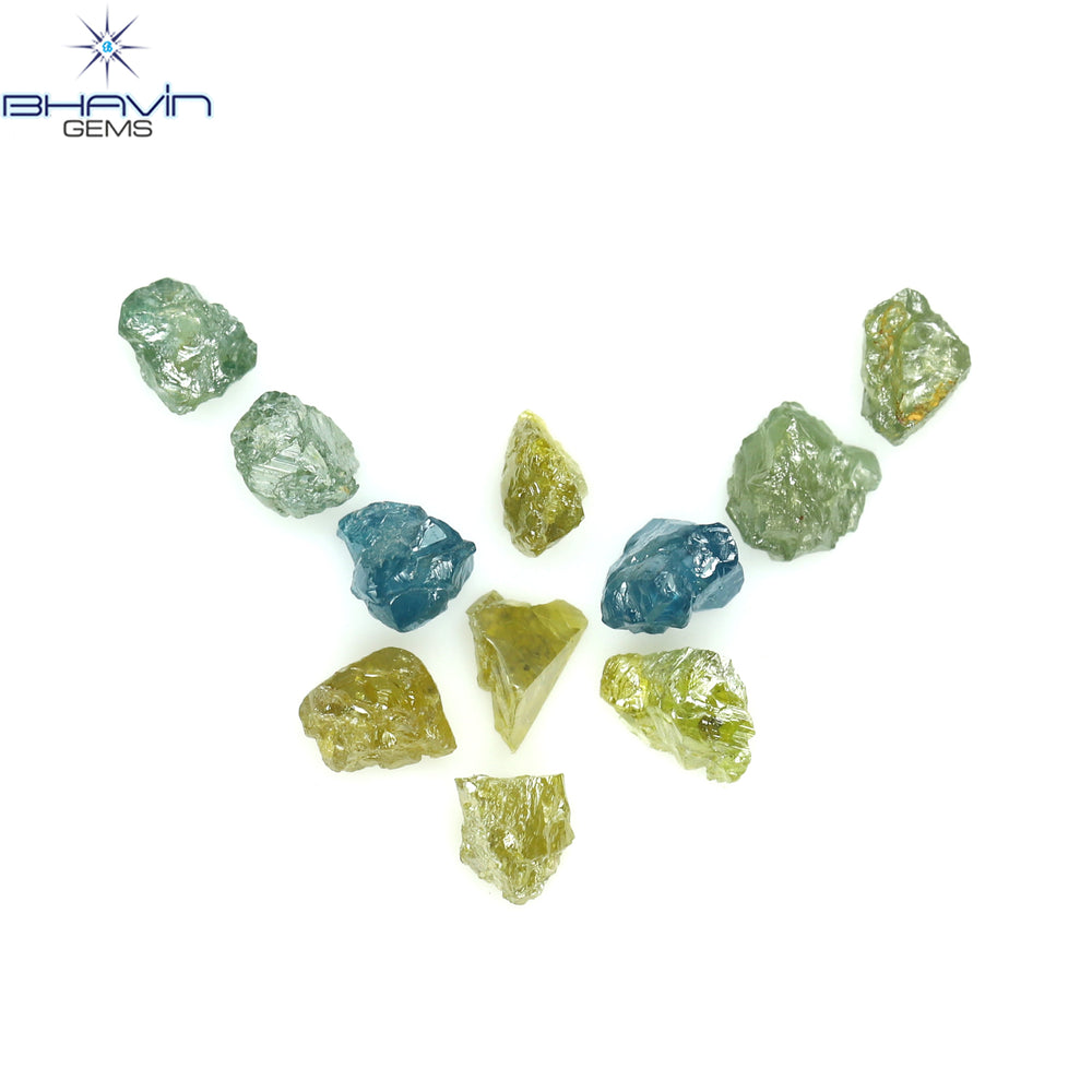 1.47 CT/11 PCS Rough Shape Enhanced Mix Color Natural Diamond I3 Clarity (4.30 MM)