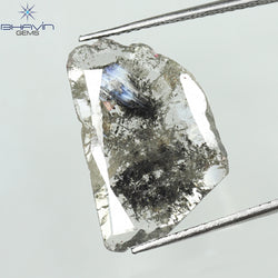 3.42 CT Slice Shape Natural Diamond Salt And Pepper Color I3 Clarity (18.84 MM)