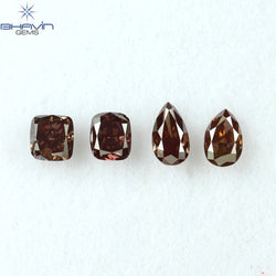 0.54 CT/4 Pcs Mix Shape Natural Diamond Pink Color SI1 Clarity (4.42 MM)