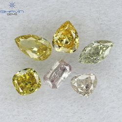 0.94 CT/6 PCS Mix Shape Natural Diamond Mix Color VS-SI Clarity (4.89 MM)