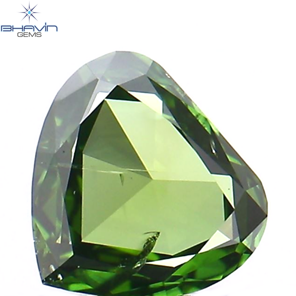 0.12 CT Heart Shape Natural Diamond Green Color SI2 Clarity (3.67 MM)