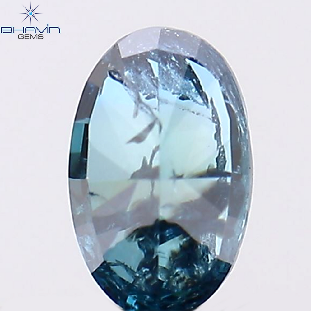 0.18 CT Oval Shape Natural Diamond Blue Color I3 Clarity (4.12 MM)