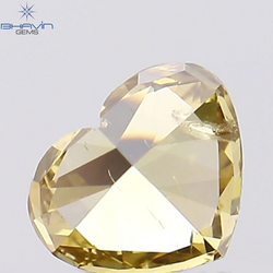 0.37 CT Heart Shape Natural Diamond Orange Yellow Color I1 Clarity (4.90 MM)